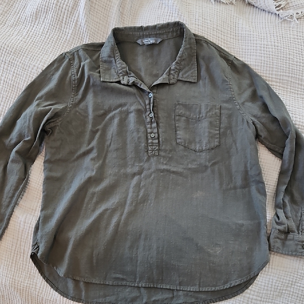 Market & Spruce Olive Green Shirt